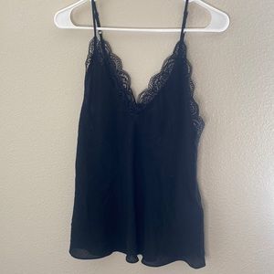 Black Lace Crepe Camisole